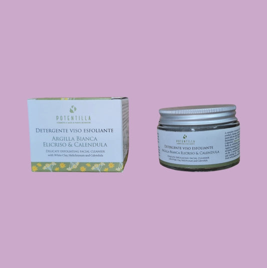 Detergente Viso Esfoliante con Argilla Bianca, Elicriso e Calendula