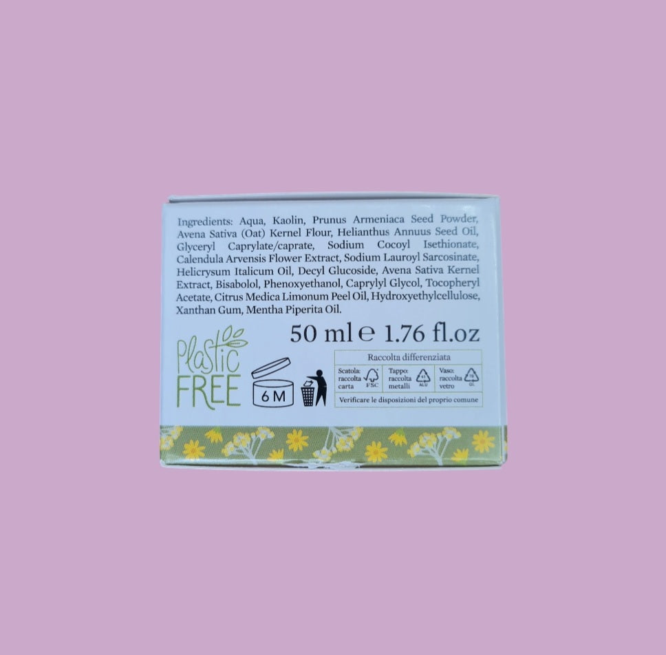 Detergente Viso Esfoliante con Argilla Bianca, Elicriso e Calendula
