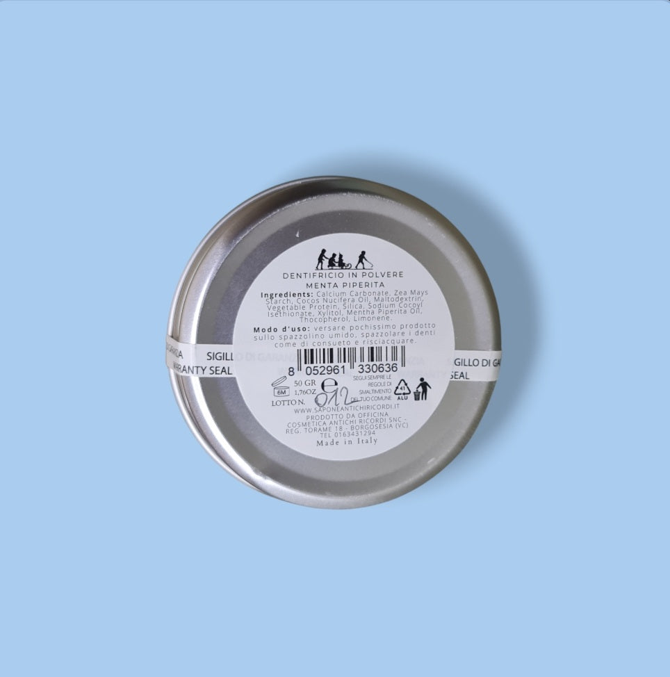 Dentifricio in polvere menta
