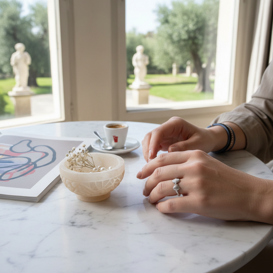 Anelli Ninfa acciaio inox regolabili gioielli artigianali versatili made in Italy