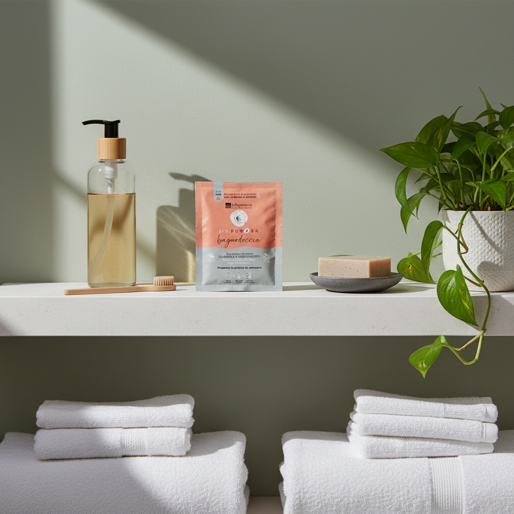 Bagnodoccia innovativo in polvere vellutante, zero plastica concentrato