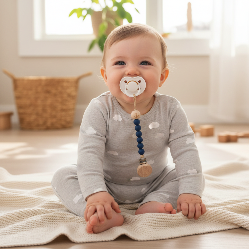 Laccio ciuccio silicone e bambù