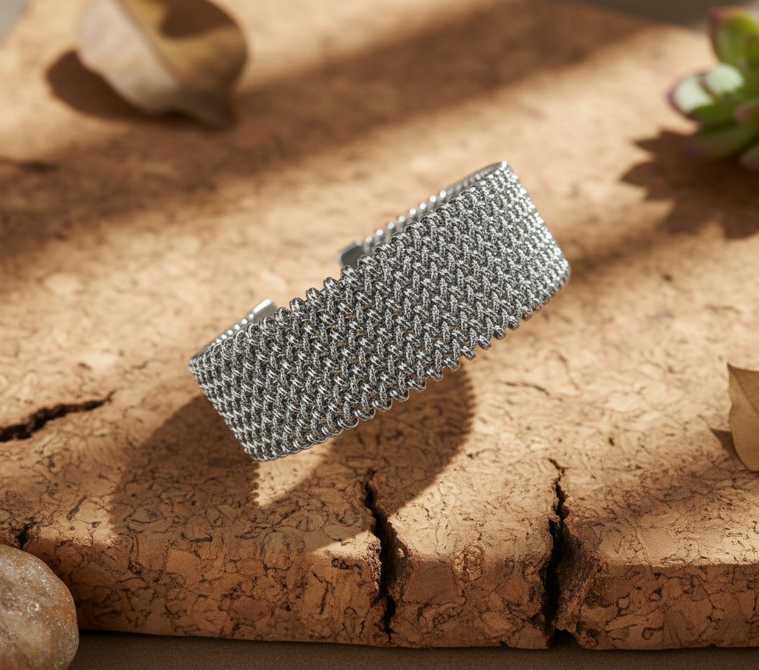 Bracciale Rigido Acciaio Inox Unisex - Diametro 7cm