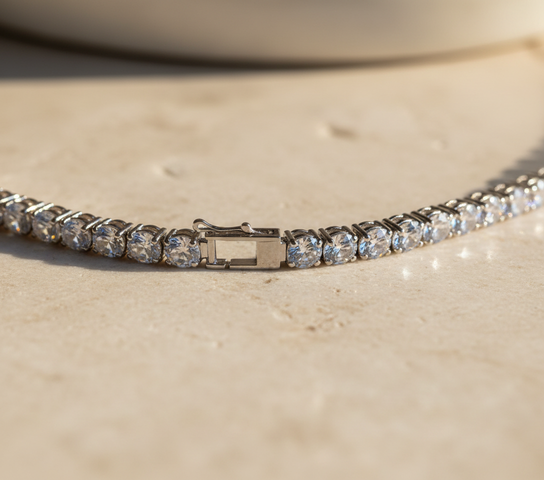 Bracciale Tennis in Acciaio Inox e Zirconi - Unisex