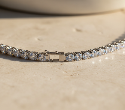 Bracciale Tennis in Acciaio Inox e Zirconi - Unisex
