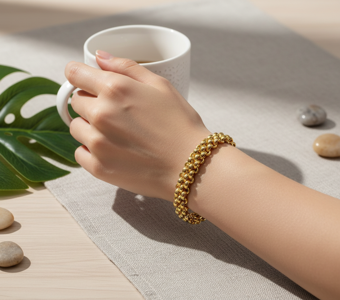 Bracciale Artemide in Acciaio Inox Color Oro