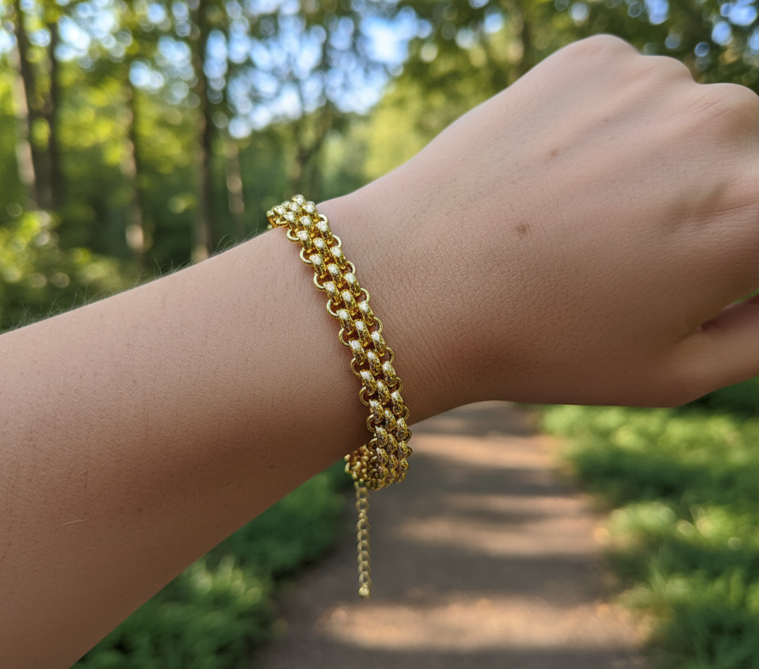 Bracciale Artemide in Acciaio Inox Color Oro