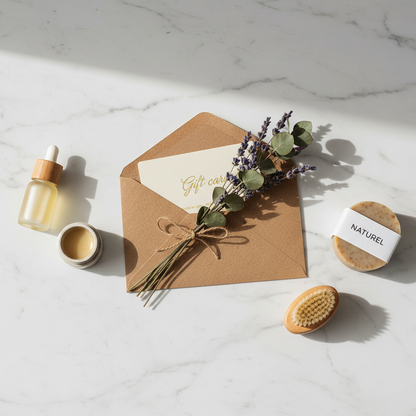 Buono regalo Arricreo gift card elegante eco-luxury, design minimalista botanico sostenibile