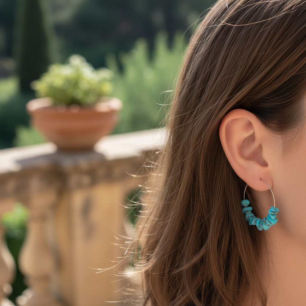 Orecchini Circe pietre naturali gioielli artigianali italiani ecosostenibili
