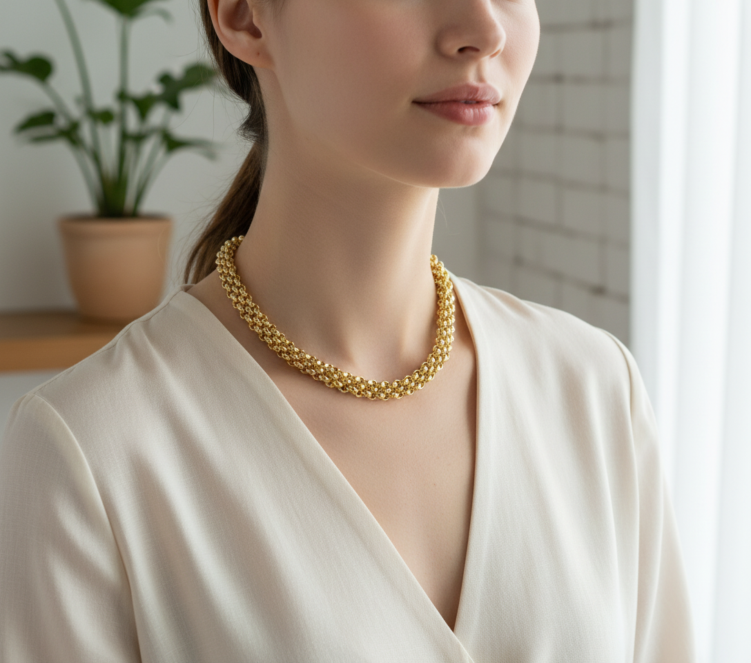 Collana Artemide in Acciaio Inox Color Oro