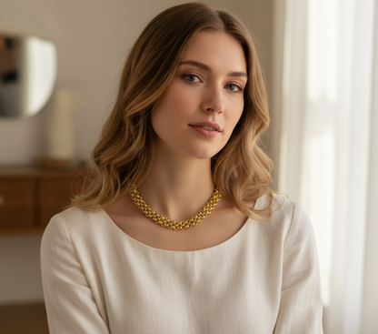 Collana Artemide in Acciaio Inox Color Oro