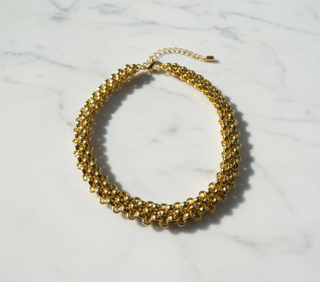 Collana Artemide in Acciaio Inox Color Oro