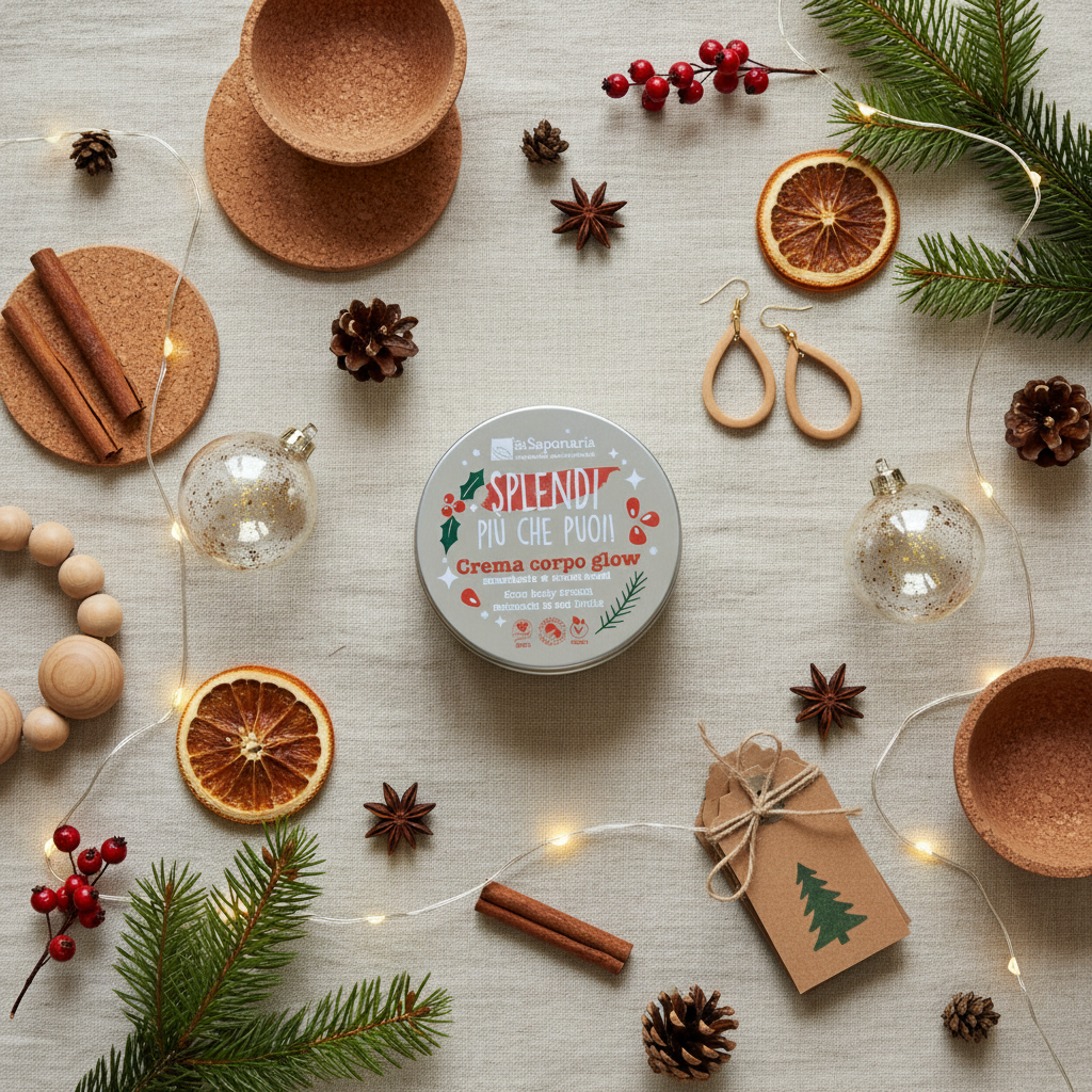 Crema corpo Glow mandorle frutti rossi, idratante luminosa natalizia