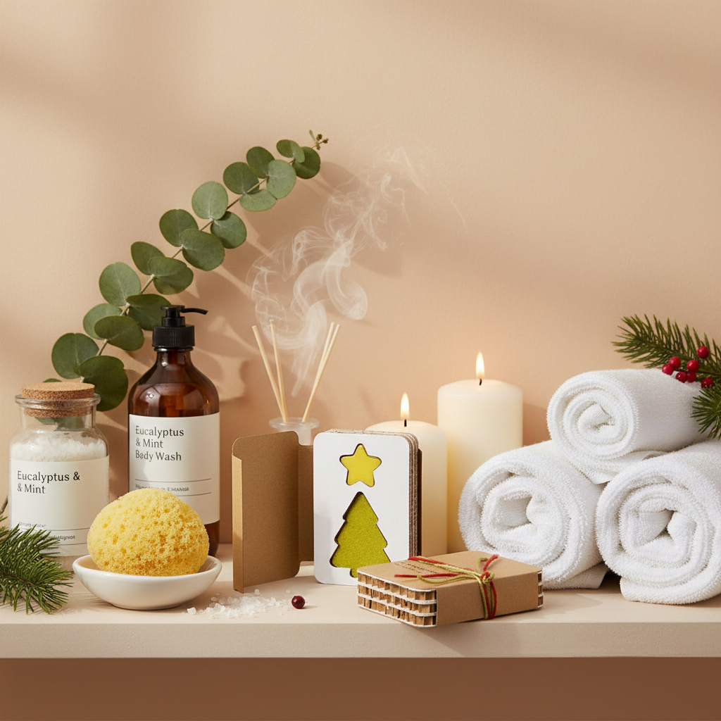 Confezione natalizia con albero e stella di sapone