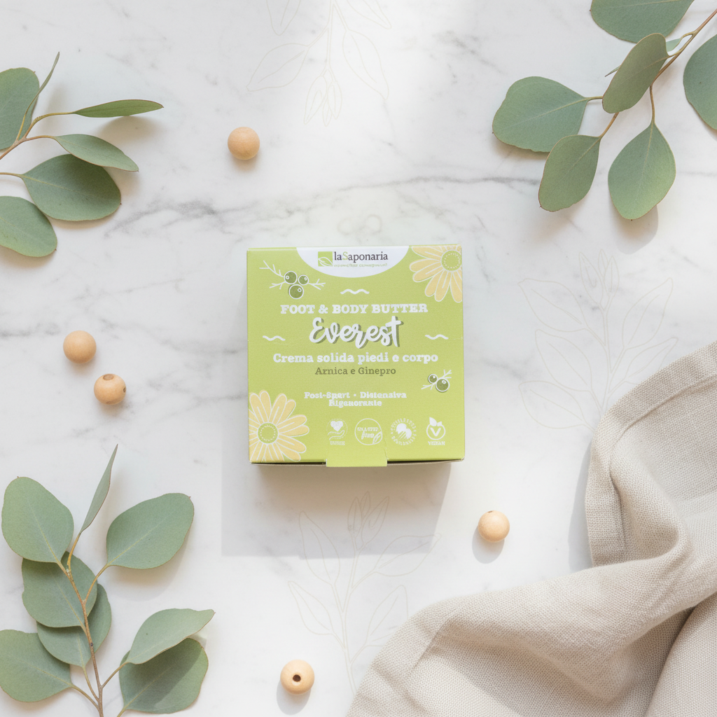 Crema solida piedi corpo Everest, rinfrescante defaticante bio zero plastica