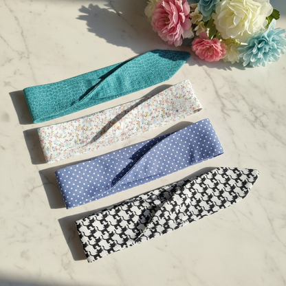 Fascia capelli pin-up cotone 100% vintage regolabile, accessorio retrò