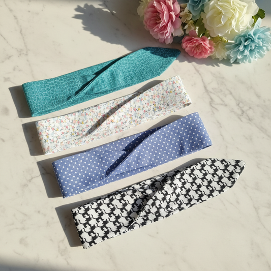 Fascia Capelli Pin-Up in Cotone 100% - Stile Vintage Regolabile