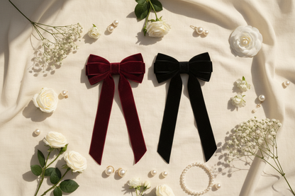 Fermaglio con fiocco di velluto