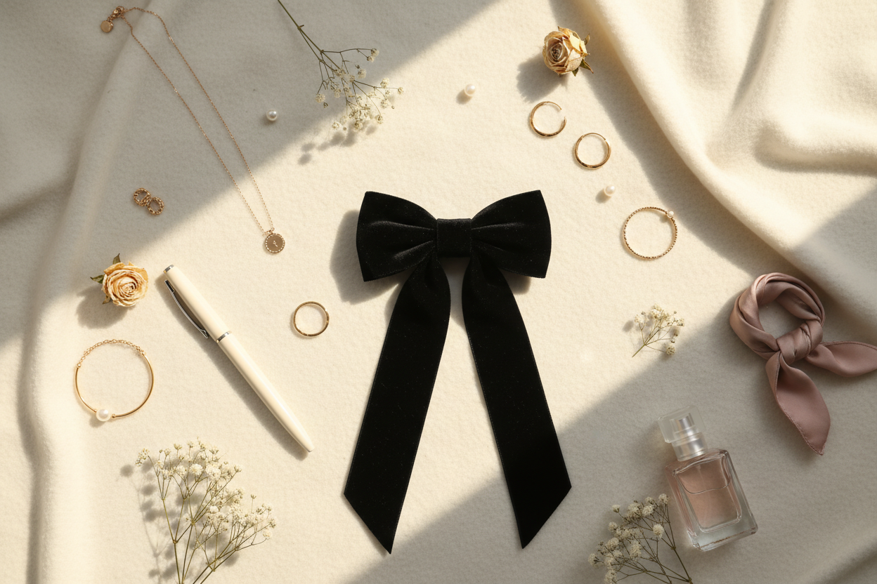 Fermaglio con fiocco di velluto