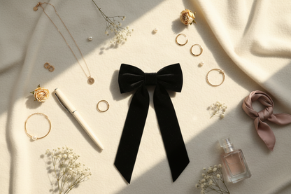 Fermaglio con fiocco di velluto