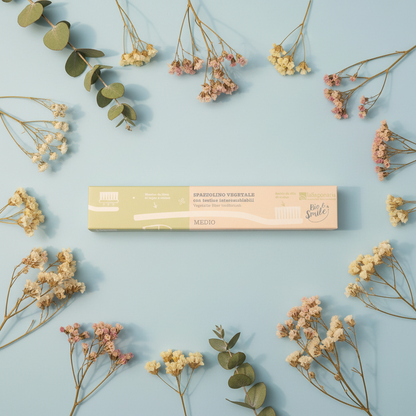 Spazzolino setole medie con testina intercambiabile