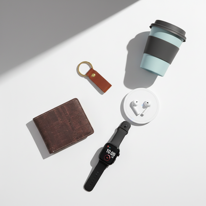 Interno portafoglio sughero con 6 tasche carte credito e scomparti organizzati

