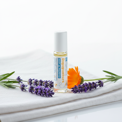 Dopopuntura roll-on su lino con lavanda