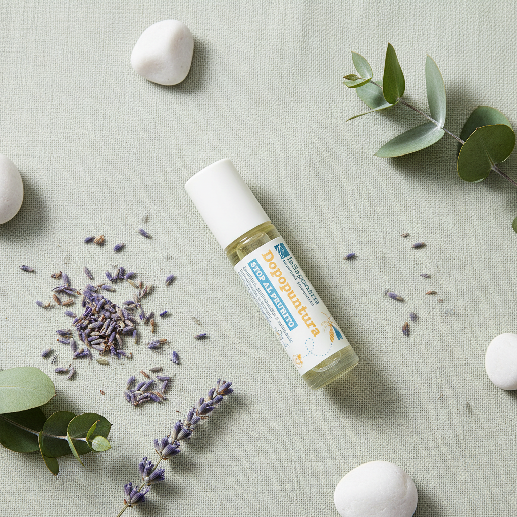 Dopopuntura roll-on flat lay verde salvia