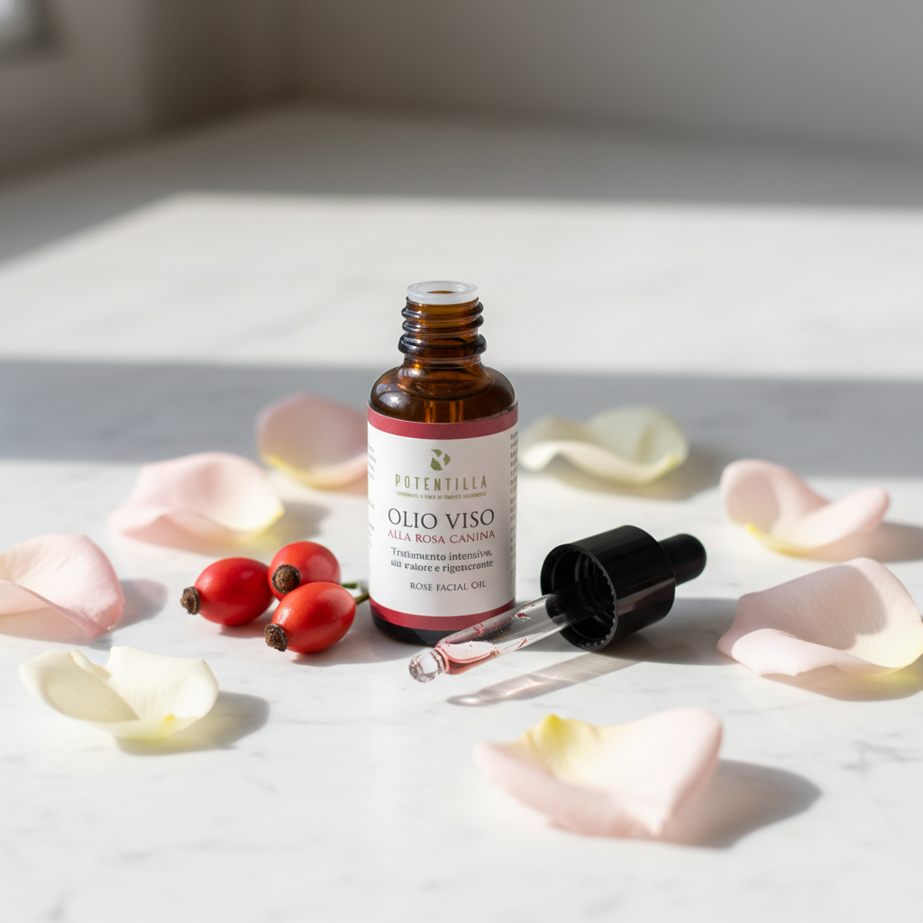 Olio viso alla Rosa Canina – Trattamento Intensivo Riparatore e Rigenerante