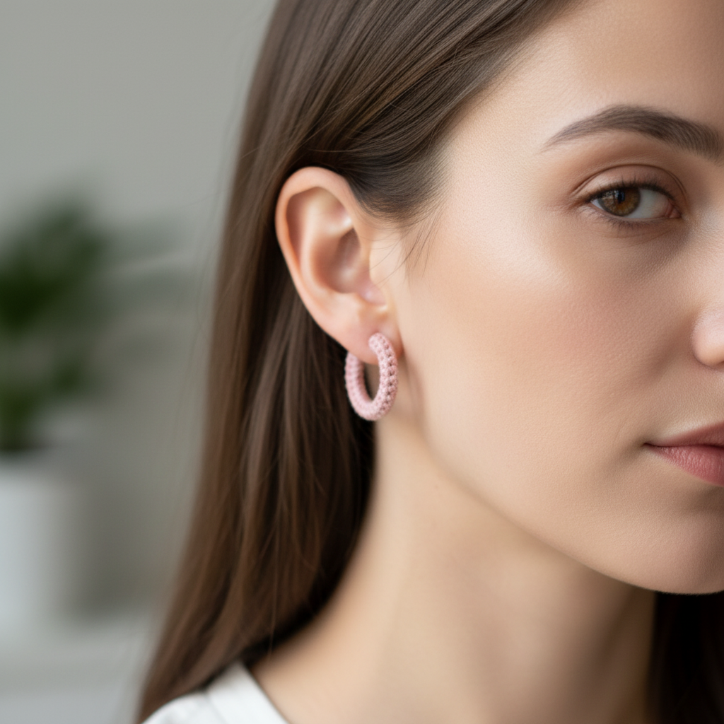 Orecchini uncinetto fatti a mano gioielli artigianali tessili made in Italy