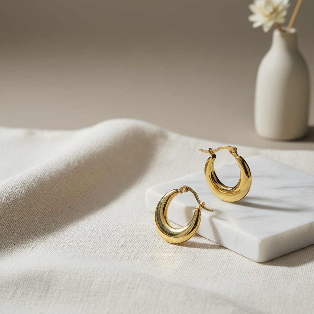 Orecchini Dorati in Acciaio Inox -  Charme dorato