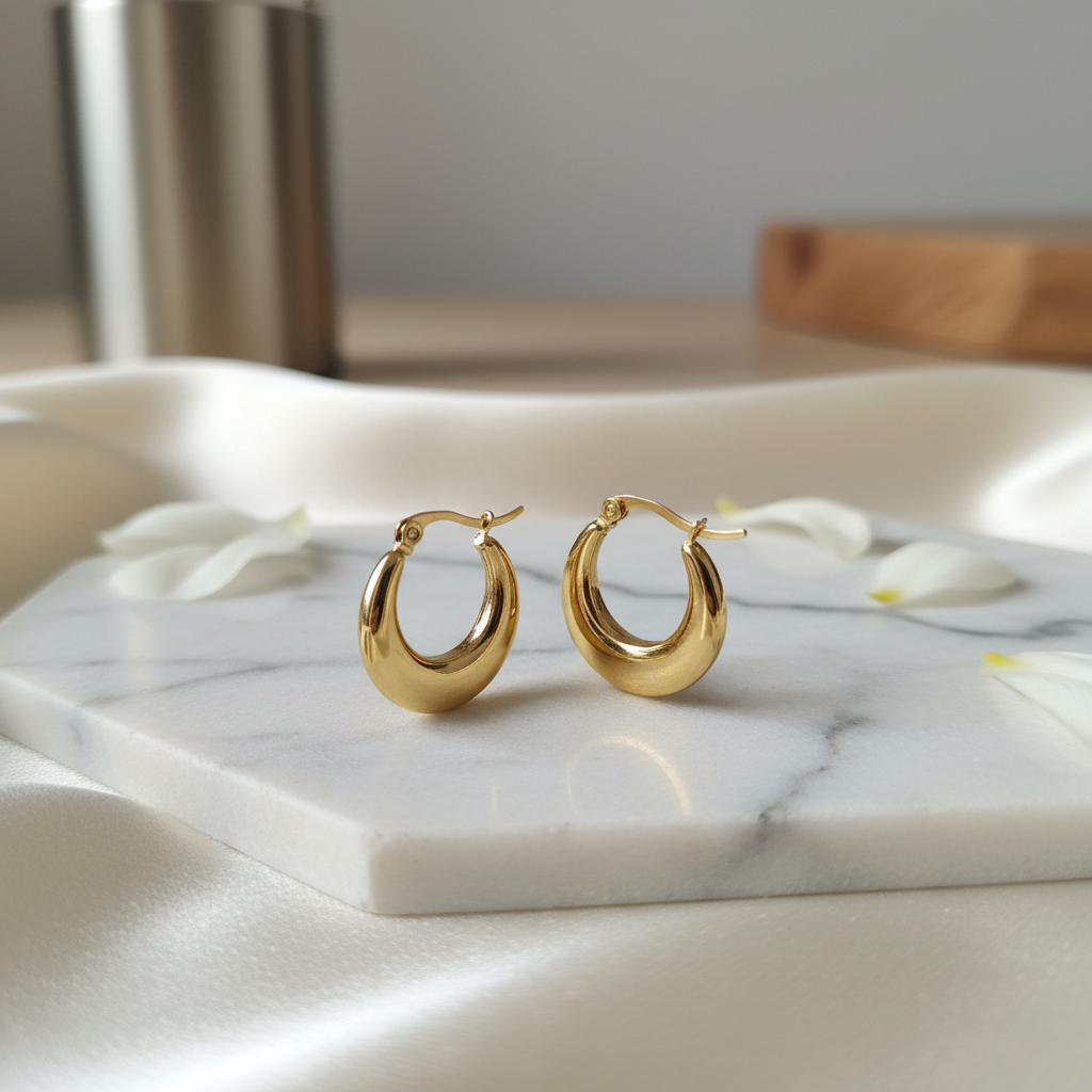 Orecchini Dorati in Acciaio Inox -  Charme dorato