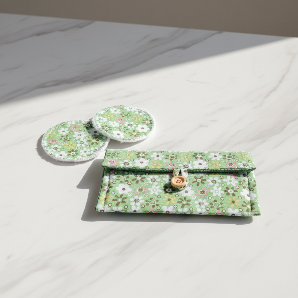 Pochette slim con 2 dischetti struccanti riutilizzabili