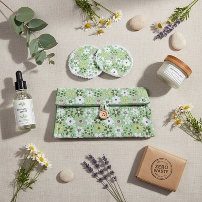 Pochette slim con 2 dischetti struccanti riutilizzabili