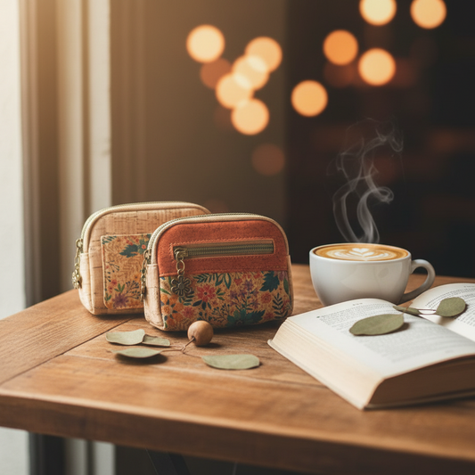 Portamonete sughero naturale ecosostenibile accessorio vegano artigianale made in Italy
