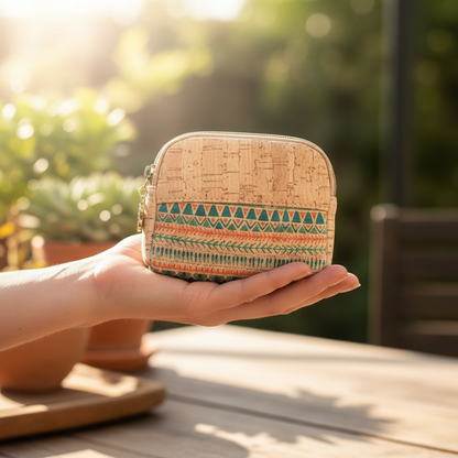 Portamonete sughero naturale ecosostenibile accessorio vegano artigianale made in Portogallo
