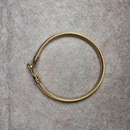 Bracciale Rigido Spirale Acciaio Inox Oro Unisex