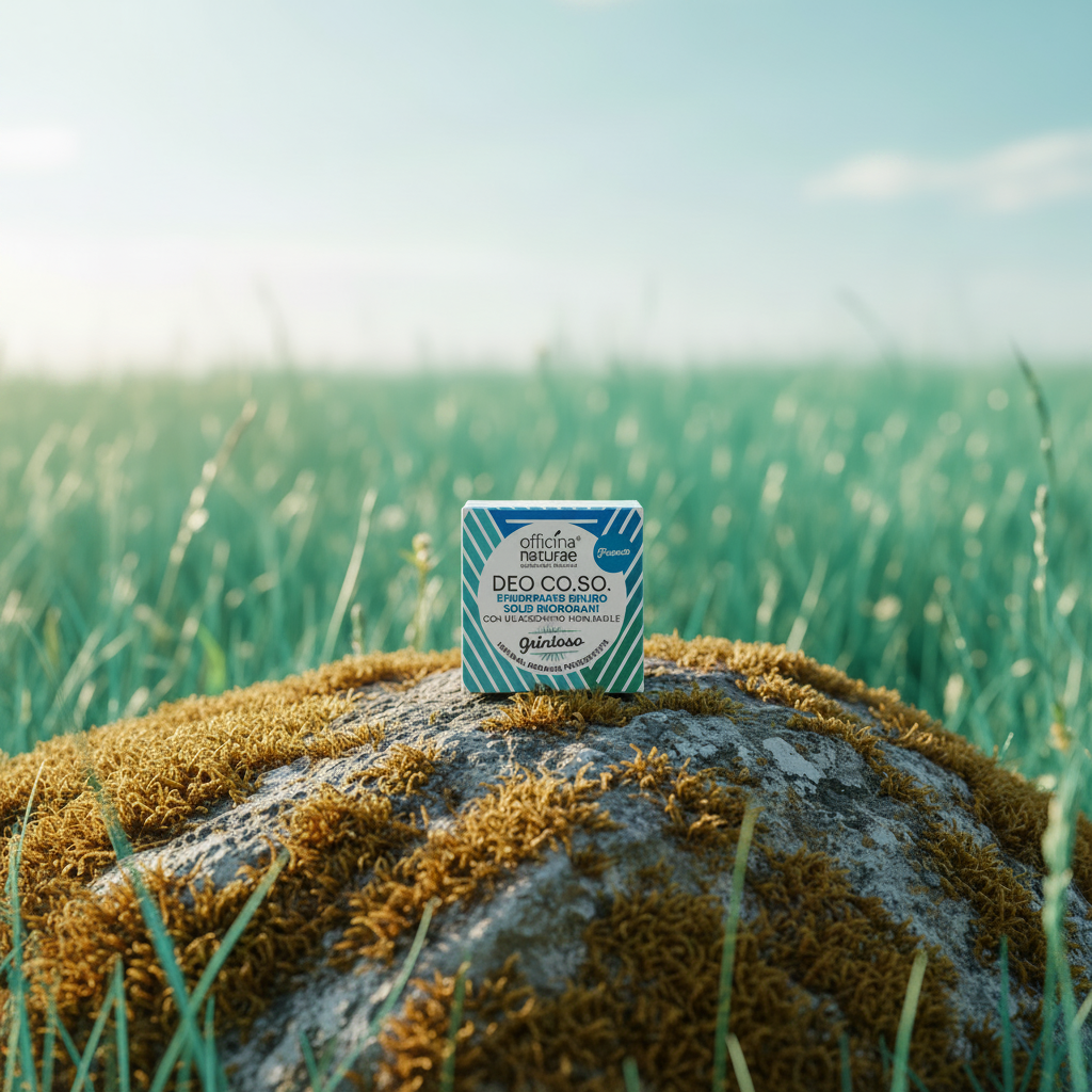 Confezione di deodorante solido officina natura Grintoso su paglia