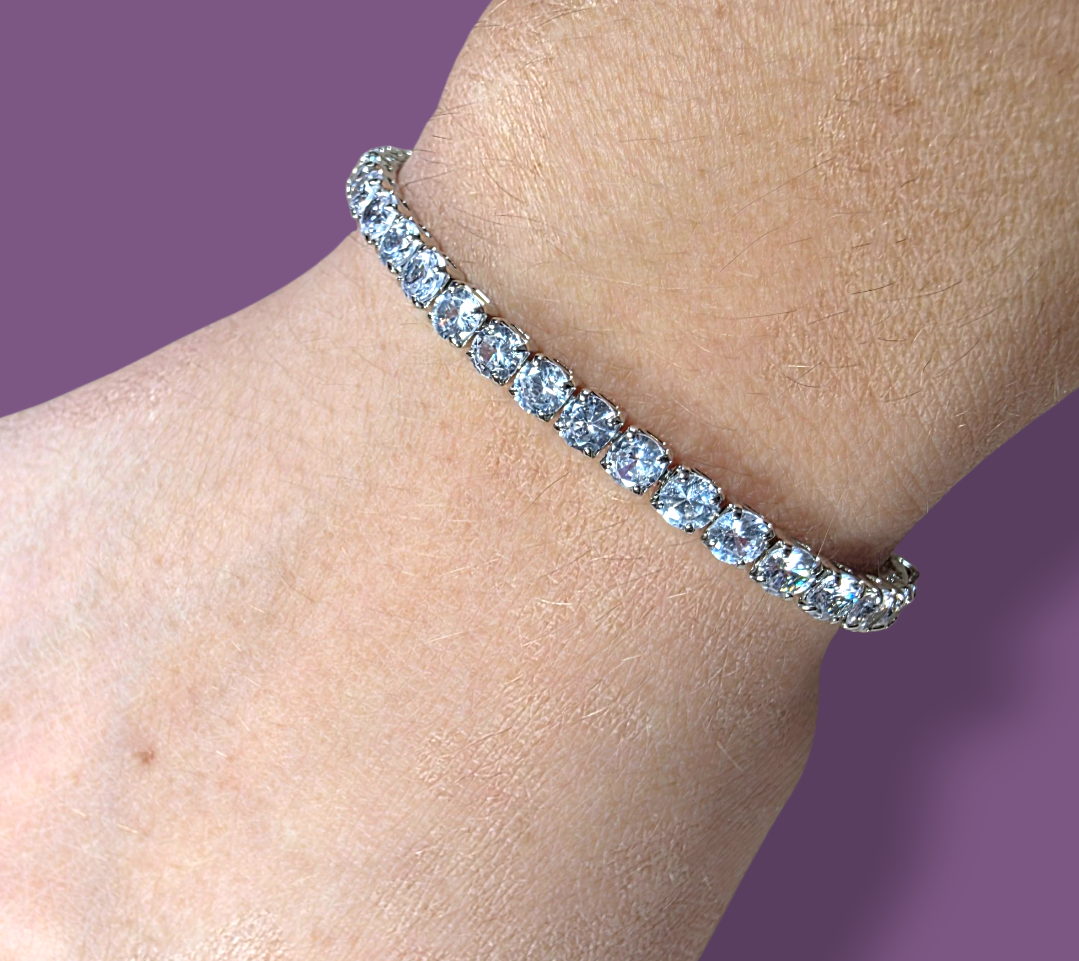 Bracciale Tennis in Acciaio Inox e Zirconi - Unisex