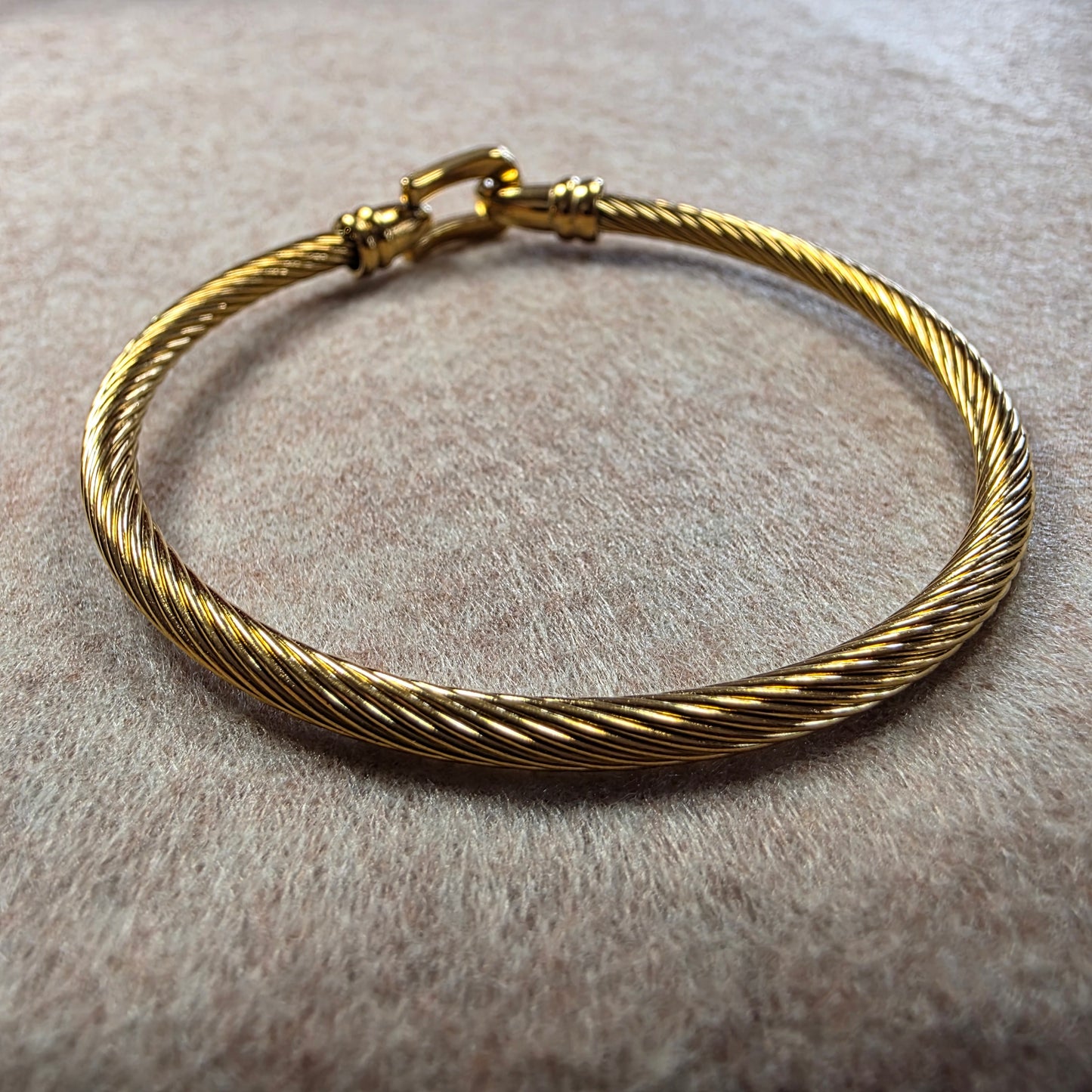 Bracciale Rigido Spirale Acciaio Inox Oro Unisex