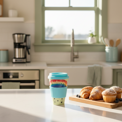 Tazza Riutilizzabile in Fibra di Bambù e Silicone