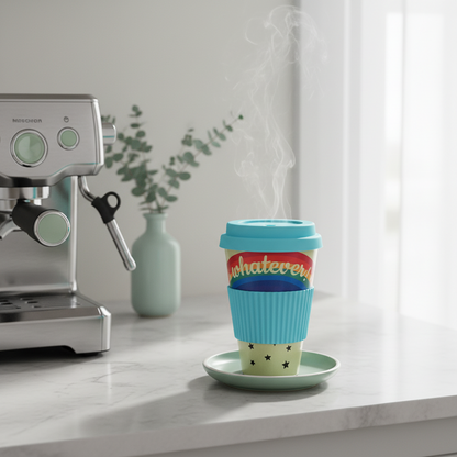 Tazza Riutilizzabile in Fibra di Bambù e Silicone