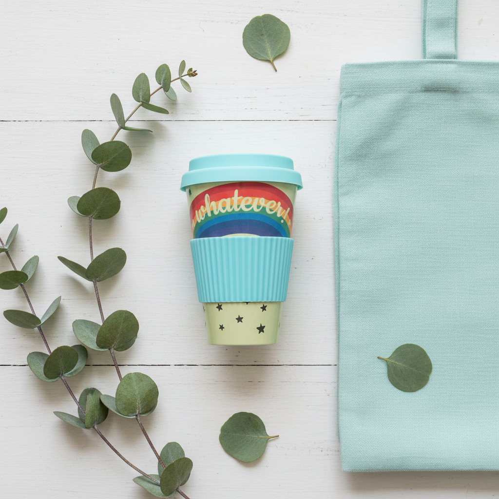 Tazza Riutilizzabile in Fibra di Bambù e Silicone