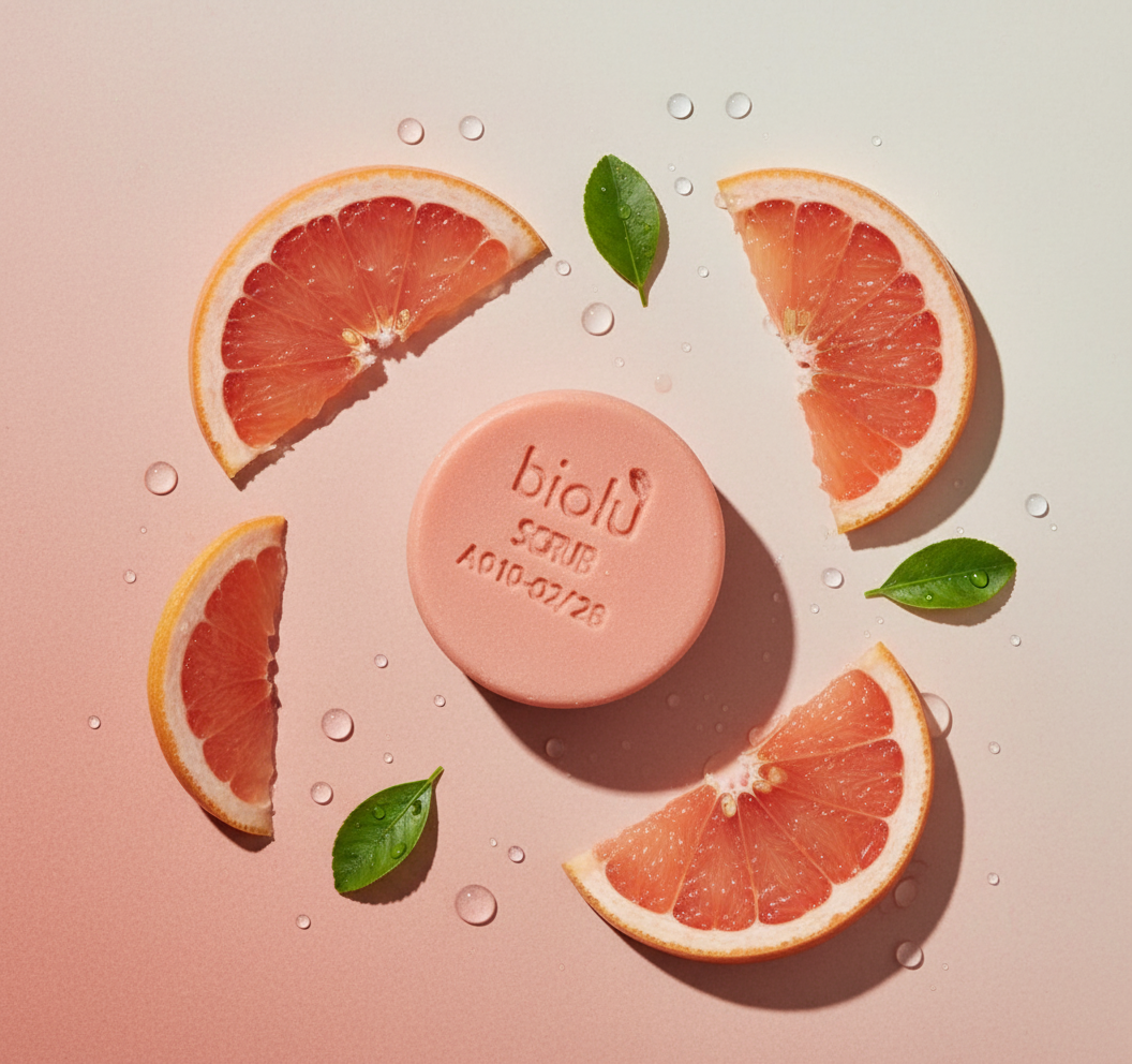 Scrub corpo solido pompelmo esfoliante, zero plastica naturale