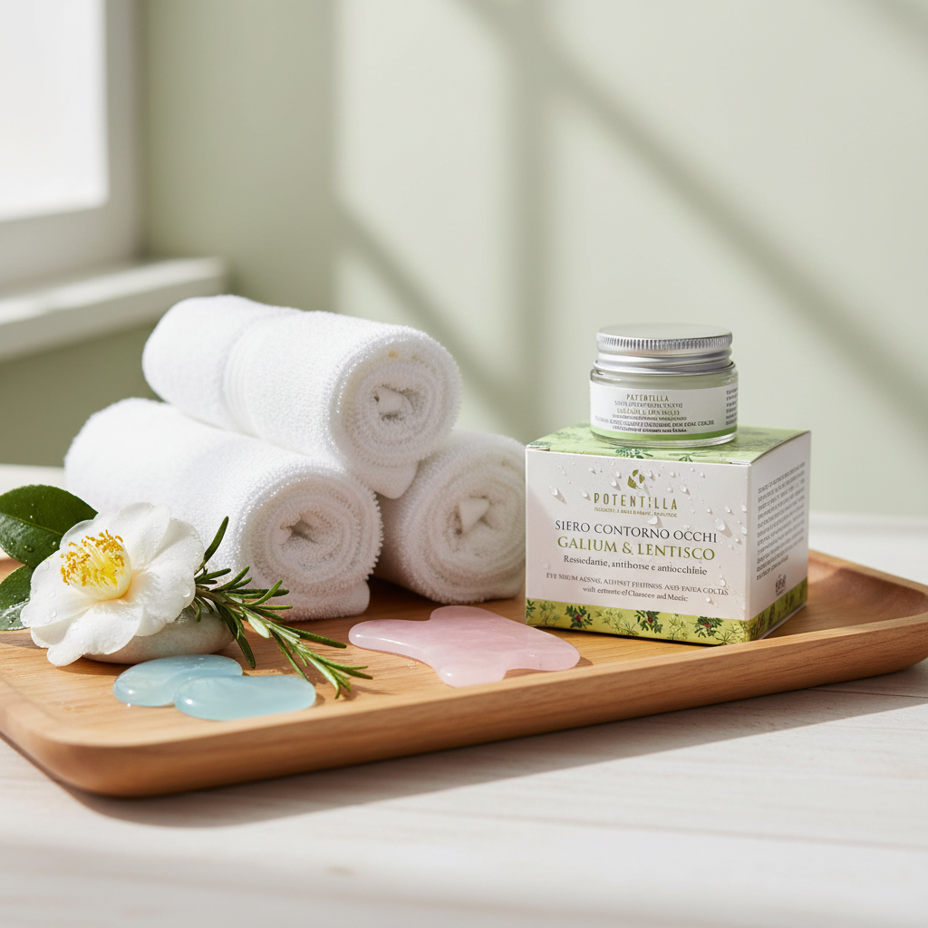 Siero contorno occhi galium lentisco anti-età, drenante decongestionante naturale